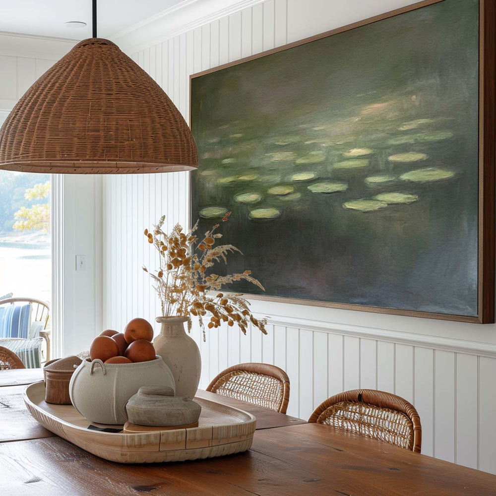 Modern Green Pond Water Green Handmade Wall Art Large Minimalist Wall Art Green Wall Decor