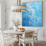 Blue Pollock Wall Art Blue Square Abstract Wall Art Bauhaus Painting Canvas Wall Art For Livingroom