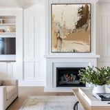 Wabi-sabi Beige Abstract Wall Art Neutral Beige Texture Painting Large Beige Abstract Painting