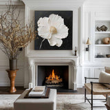 3D White Flower Abstract Painting Minimalist Abstract Art On Canvas Modern Flower Painting Painting For livingroom