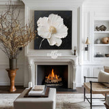 3D White Flower Abstract Painting Minimalist Abstract Art On Canvas Modern Flower Painting Painting For livingroom