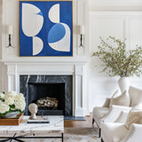 White And Blue Abstract Painting Minimalist Abstract Art On Canvas Modern Painting For Sale