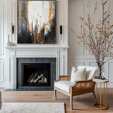 Abstract Black And Gold Canvas Painting Large Original Acrylic Abstract Canvas Art Modern Abstract Painting