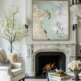 Abstract Green And Gold Canvas Painting Large Original Acrylic Abstract Canvas Art Modern Abstract Painting