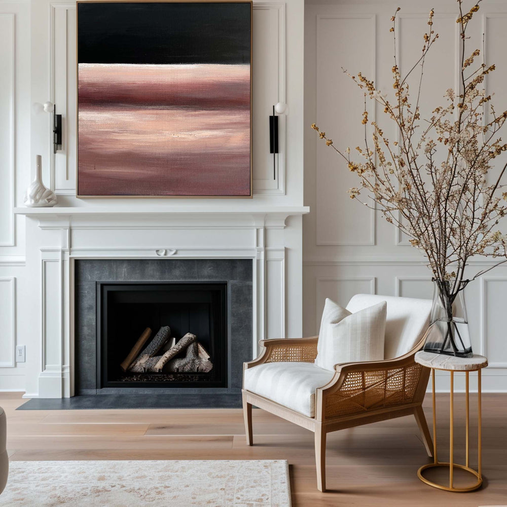 Black Red Abstract Painting Minimalist Acrylic Painting Canvas Wall Art Minimalist Wall Art For Livingroom