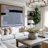 Modern Grey Pink Abstract Wall Art, Livingroom Canvas Wall Art, Modern Abstract Art For Sale