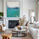 Blue Minimalist Acrylic Painting On Canvas Extra Large Minimal Canvas Art Abstract Minimalist Modern Wall Art