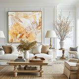 Yellow Minimalist Painting Textured Wall Art Wabi-Sabi Wall Art Living Room Painting Fashion Decor