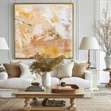 Modern Bright Yellow Color Artworks Large Abstract Wall Art Modern Apartment Art Decor For Sale