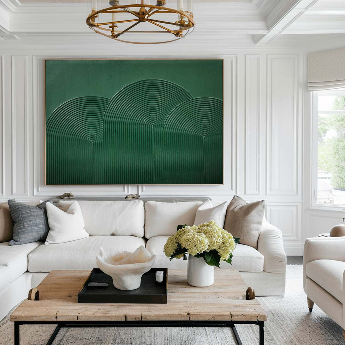 Large Modern Green Textured Abstract Art Painting,Minimalist Green Simple Abstract Art,Green Artwork For Living Room