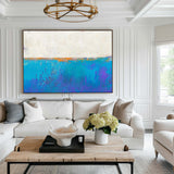 abstract ocean painting ocean acrylic painting Light Blue Wall Decor