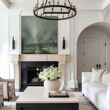 Modern Green Landscape Canvas Art Rich Textured Wall Art Modern Square Canvas Painting For Sale