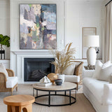 Large Textured Acrylic Painting On Canvas Impressionism Abstract Framed Art