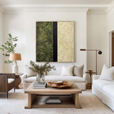 Wabi-sabi Green Textured Wall Art Large Framed Green Painting Green Square Painting For Living Room