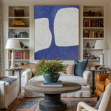 Large Abstract Wall Art Modern Art Minimalist Painting Blue And White Wall Art
