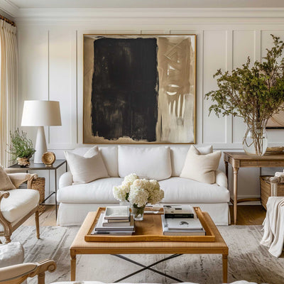 Black and Brown Minimalist Abstract Art On Canvas Modern Painting Abstract Painting For livingroom