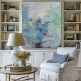 Large Original Abstract Blue And Green Wall Art Textured Modern Abstract Painting