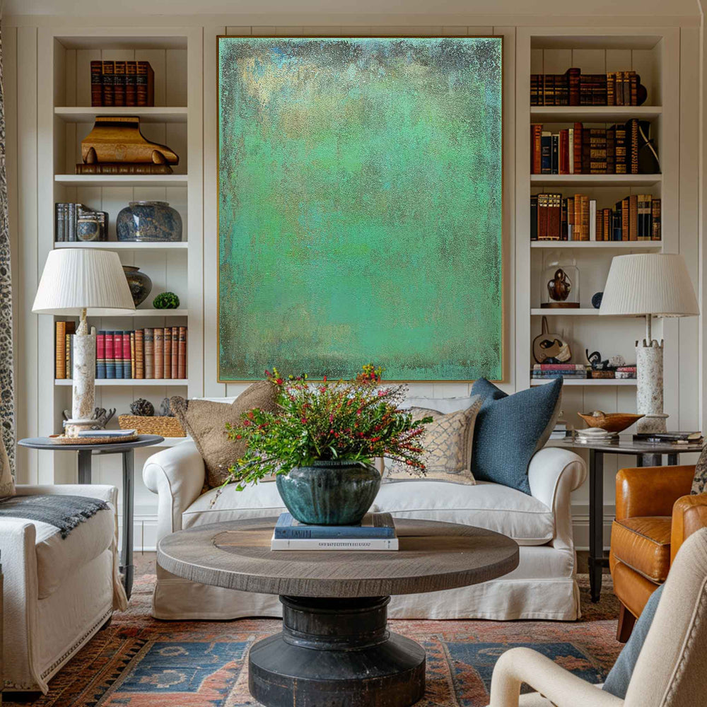 Abstract Green Canvas Painting Large Original Acrylic Abstract Canvas Art Modern Abstract Painting