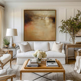 modern dark gold and brown abstract autumn scenery painting landscape oil painting on canvas abstract landscape art for living room