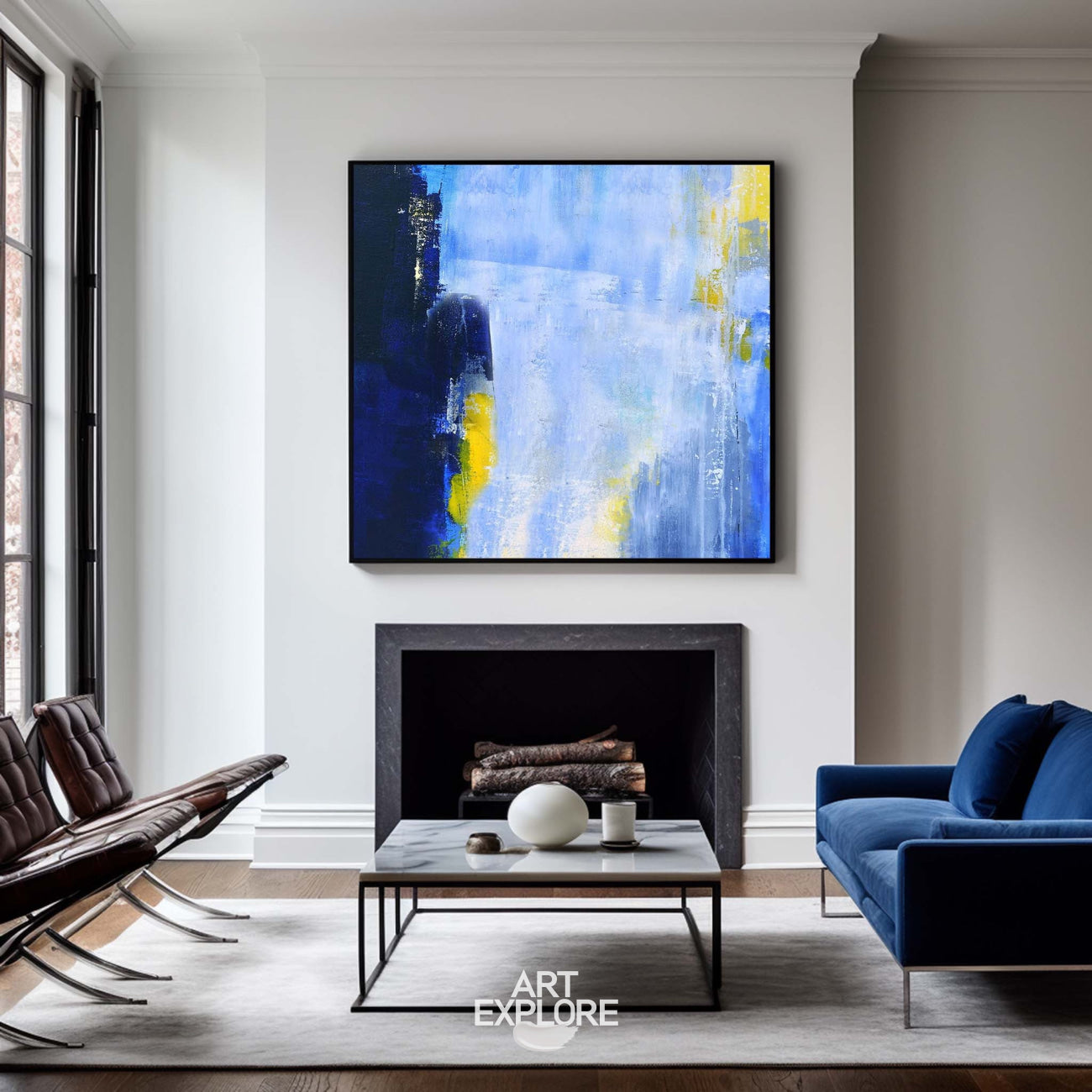 Blue Abstract Artwork Big Abstract Wall Art Blue Wall Art For Bedroom