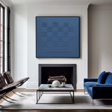 3D Textured Canvas Wall Art Blue Canvas Art Modern Minimalist Abstract Art Rich textured Painting