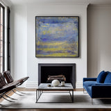 Blue And Yellow Abstract Art Blue Canvas Art Extra Large Wall Decor