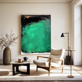 Wabi-sabi Green Wall Art Large Framed Green Painting Green Vertical Painting For Living Room