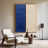 Modern Blue Textured Wall Art Large Navy Minimalist Painting Abstract Wall Art For Livingroom