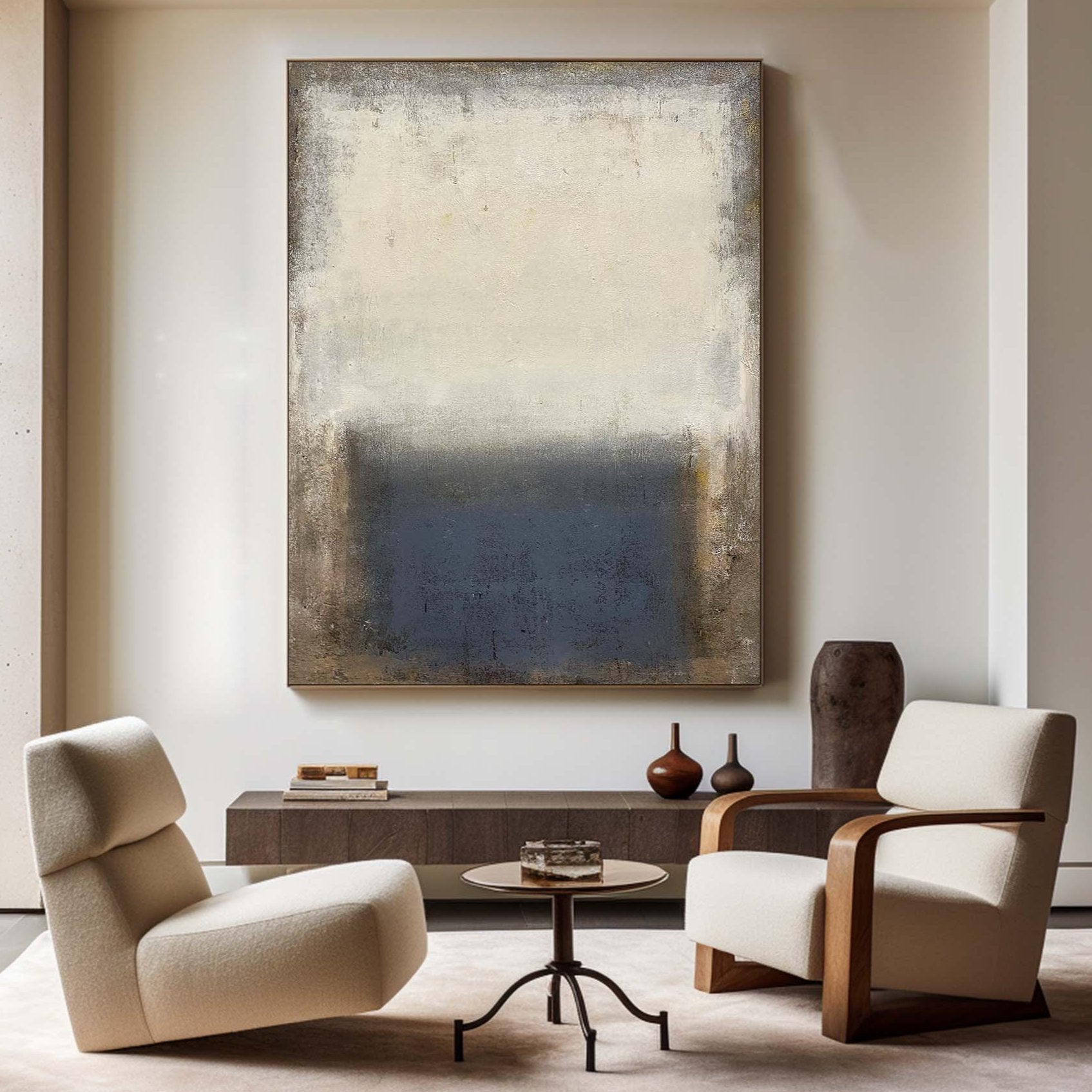 Brown Acrylic Painting On Canvas Extra Large Beige Minimal Canvas Art Abstract Minimalist Modern Wall Art