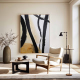 Black And White Abstract Minimalist Painting #ABAV74