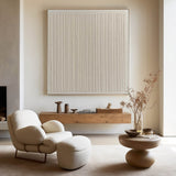 Wabi-sabi Beige Wall Art Beige Textured Painting Large Minimalist Plaster Wall Art For Livingroom