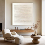 Wabi-sabi Beige Minimalist Art Beige Rich Textured Plaster Wall Art Large Minimalist Painting