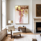 Pink And Gold Wall Art Gold Abstract Art Large Wall Decor Living Room