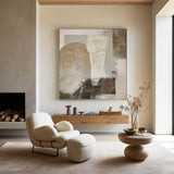Brown and Beige Minimalist Abstract Art On Canvas Modern Painting Abstract Painting For livingroom