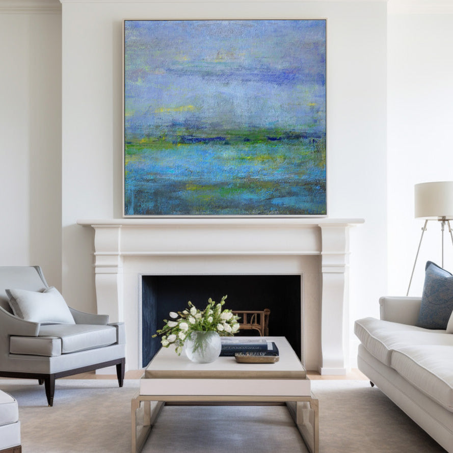 Modern Seascape Paintings Large Beach Painting On Canvas Oversized Beach Wall Art