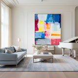 Large Color Abstract Art Colorful Abstract Painting Bright Coloured Paintings Entryway Art