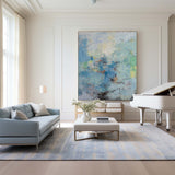 Large Original Abstract Blue And Green Wall Art Textured Modern Abstract Painting