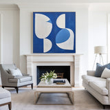 White And Blue Abstract Painting Minimalist Abstract Art On Canvas Modern Painting For Sale
