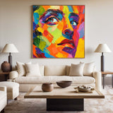 Modern Portrait Art LGBT Pride Oil Painting Portrait Painting Rich Textured Square Canvas Art For Sale