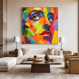 Modern Portrait Art LGBT Pride Oil Painting Portrait Painting Rich Textured Square Canvas Art For Sale