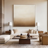 Modern Brown Wall Art Minimalist Solid Color Large Brown Painting Minimalist Square Textured Artwork