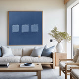 Modern 3D Texture Painting Minimalist Canvas Wall Art Wabi-Sabi Blue Abstract Painting