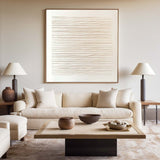 Wabi-sabi Beige Minimalist Art Beige Rich Textured Plaster Wall Art Large Minimalist Painting