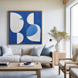 White And Blue Abstract Painting Minimalist Abstract Art On Canvas Modern Painting For Sale