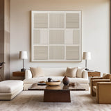 Large Beige Canvas Art Textured Wall Art Wabi-sabi Minimalist Plaster Wall Art For Livingroom