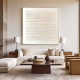 Wabi-sabi Beige Minimalist Art Beige Rich Textured Plaster Wall Art Large Minimalist Painting