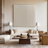 Wabi-sabi Beige Wall Art Beige Textured Painting Large Minimalist Plaster Wall Art For Livingroom