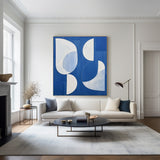 White And Blue Abstract Painting Minimalist Abstract Art On Canvas Modern Painting For Sale