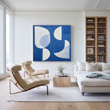 White And Blue Abstract Painting Minimalist Abstract Art On Canvas Modern Painting For Sale