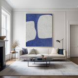 Large Abstract Wall Art Modern Art Minimalist Painting Blue And White Wall Art